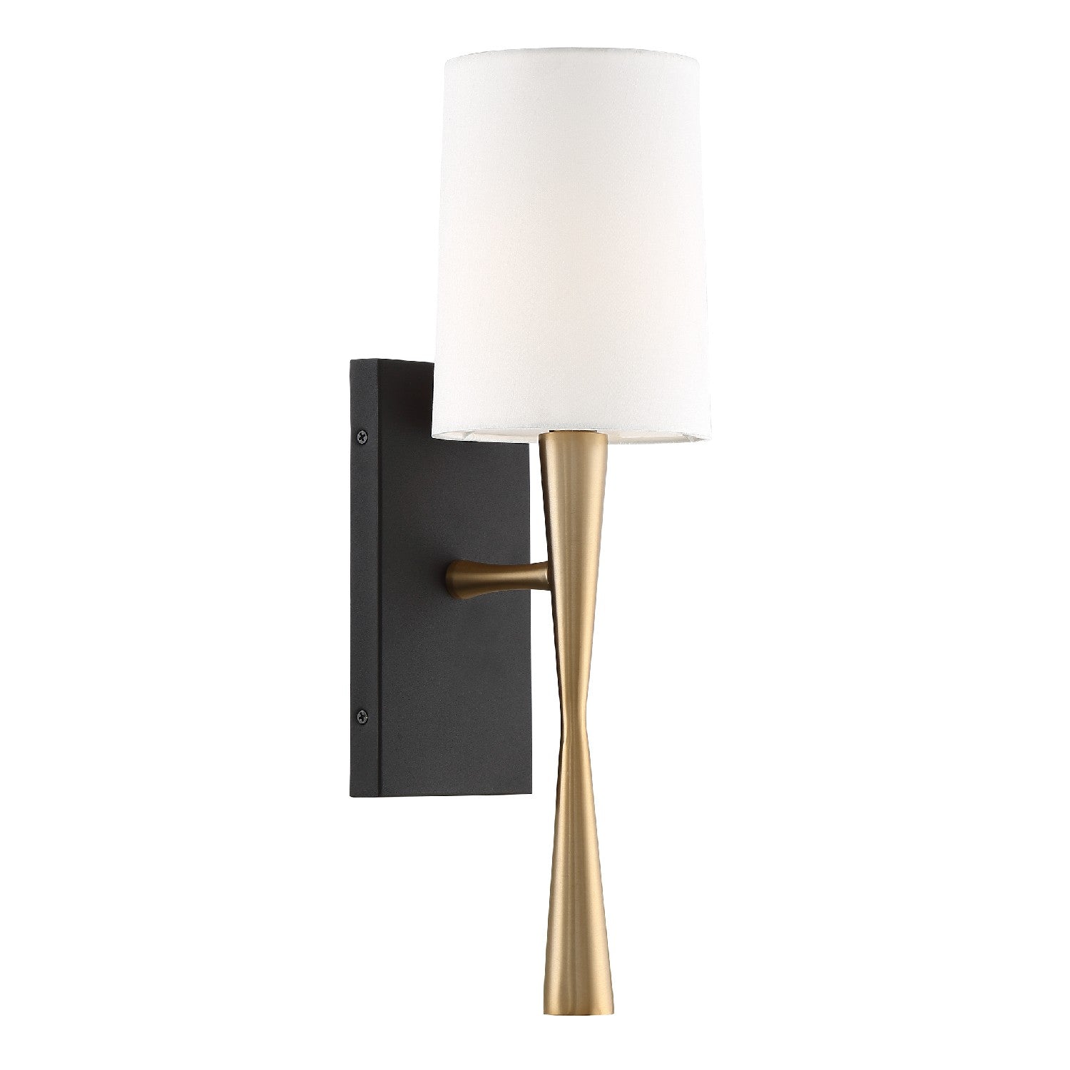 Trenton Wall Sconce in Aged Brass + Black Forged