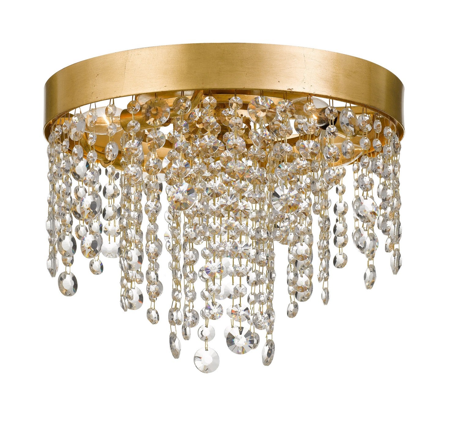 Winham Four Light Flush Mount in Antique Gold