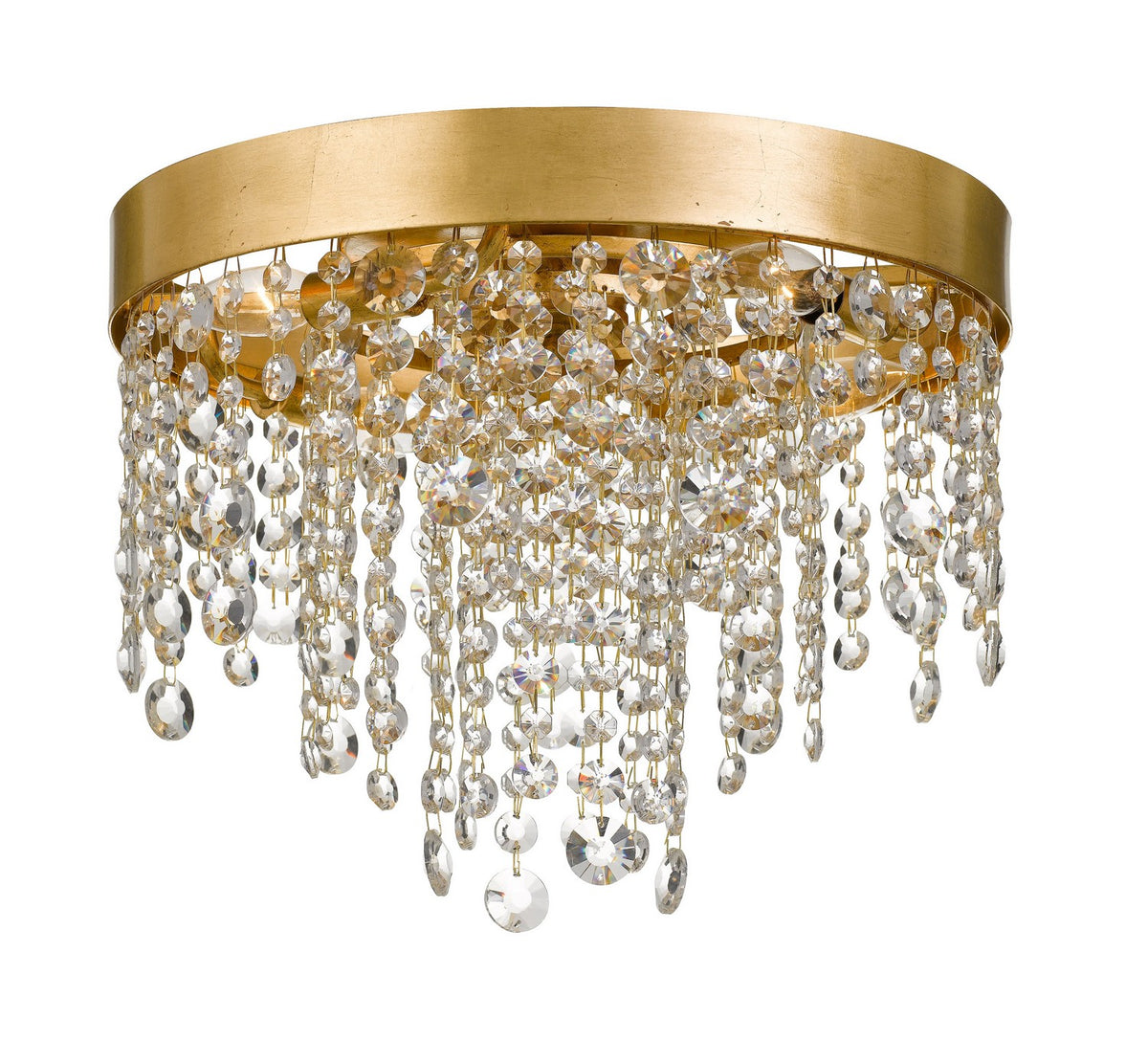 Winham Four Light Flush Mount in Antique Gold