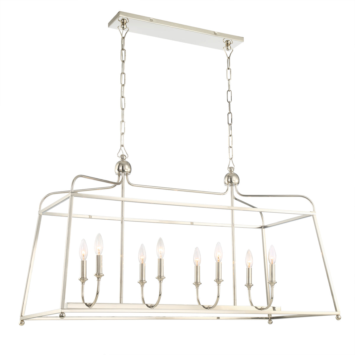 Sylvan Eight Light Chandelier in Polished Nickel