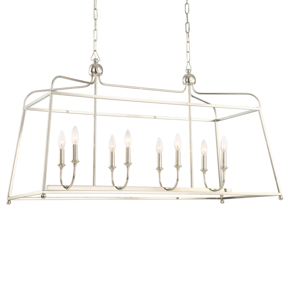 Sylvan Eight Light Chandelier in Polished Nickel