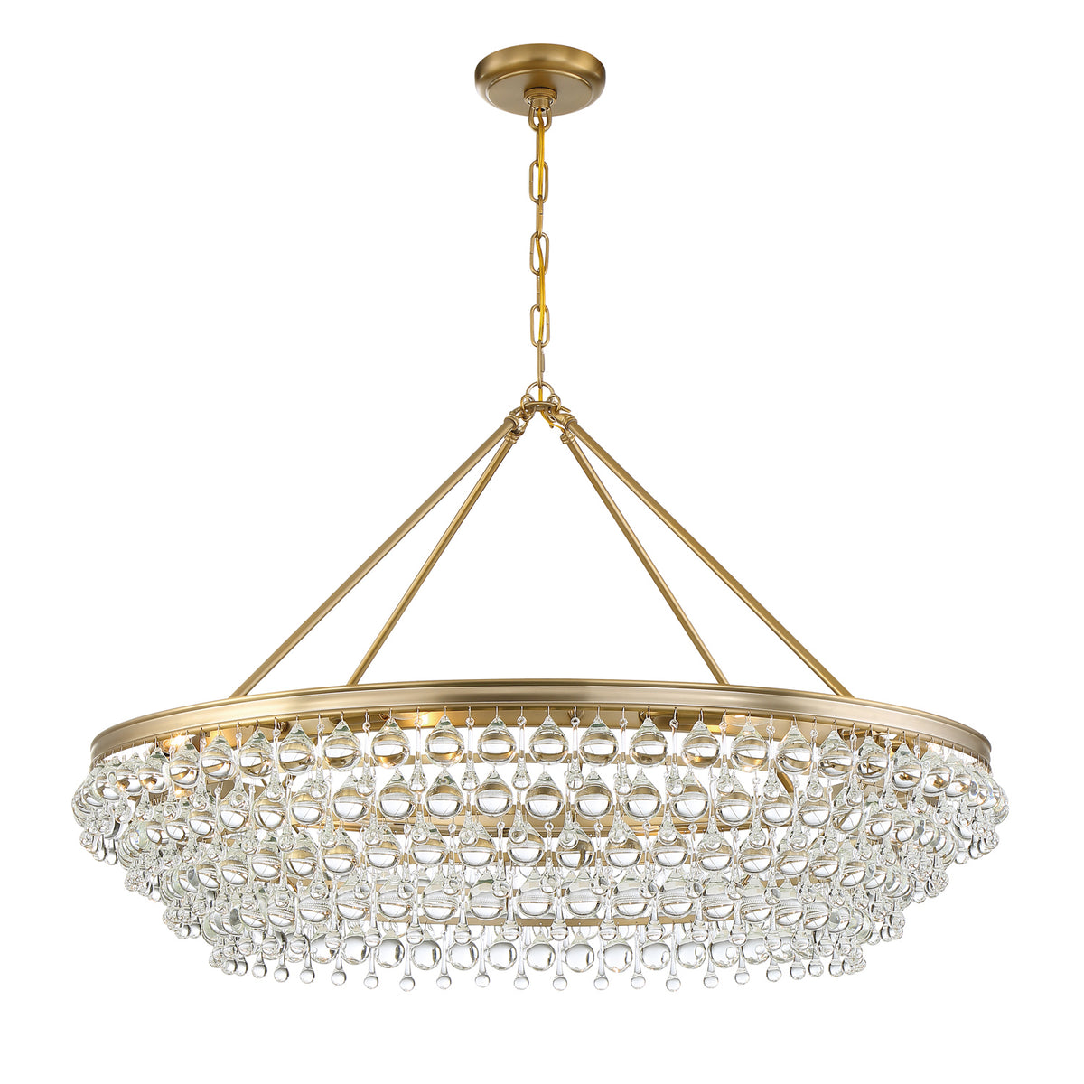 Calypso Eight Light Chandelier in Vibrant Gold