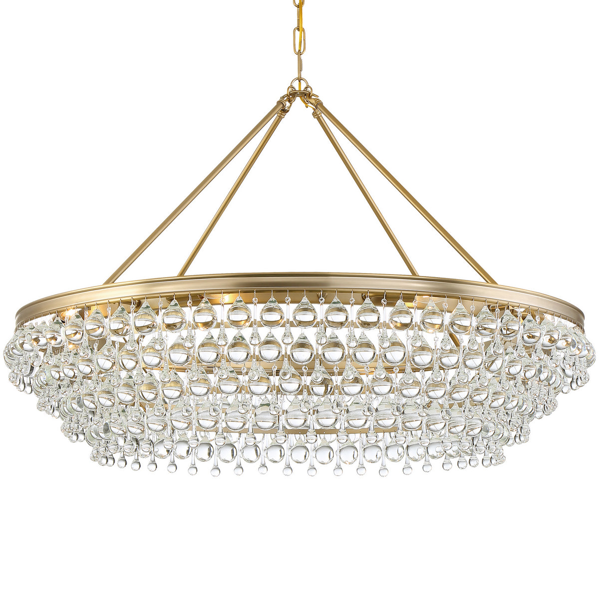 Calypso Eight Light Chandelier in Vibrant Gold