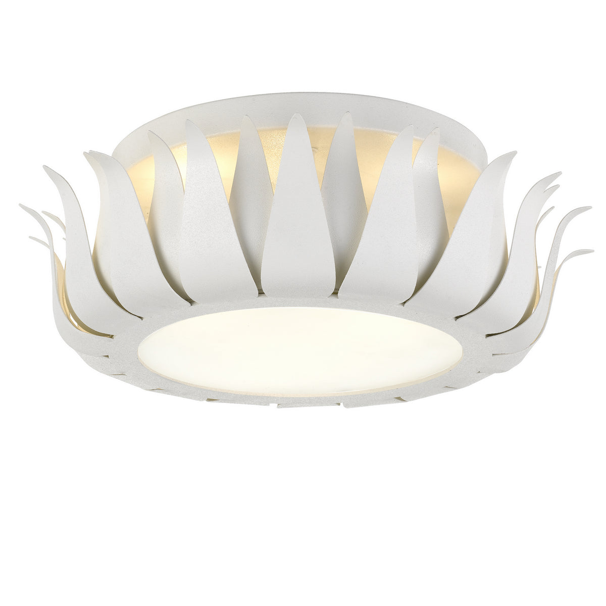 Broche Three Light Flush Mount in Matte White