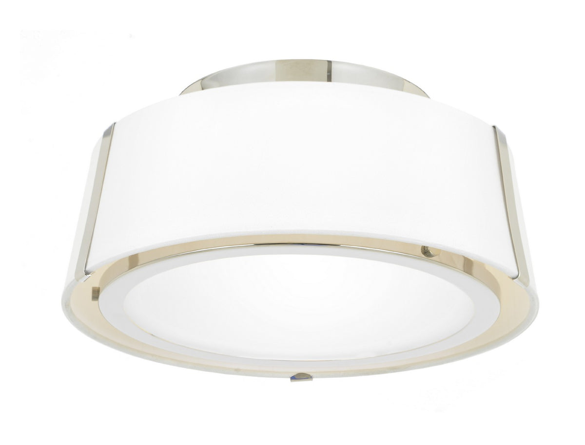 Fulton Two Light Semi Flush Mount in Polished Nickel