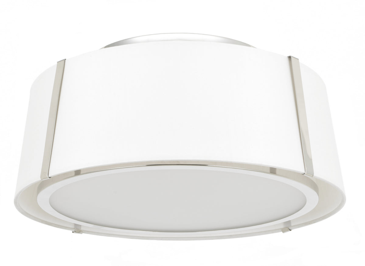 Fulton Three Light Semi Flush Mount in Polished Nickel