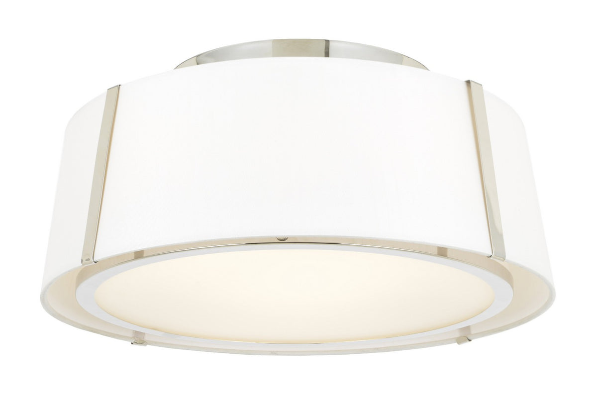 Fulton Three Light Semi Flush Mount in Polished Nickel