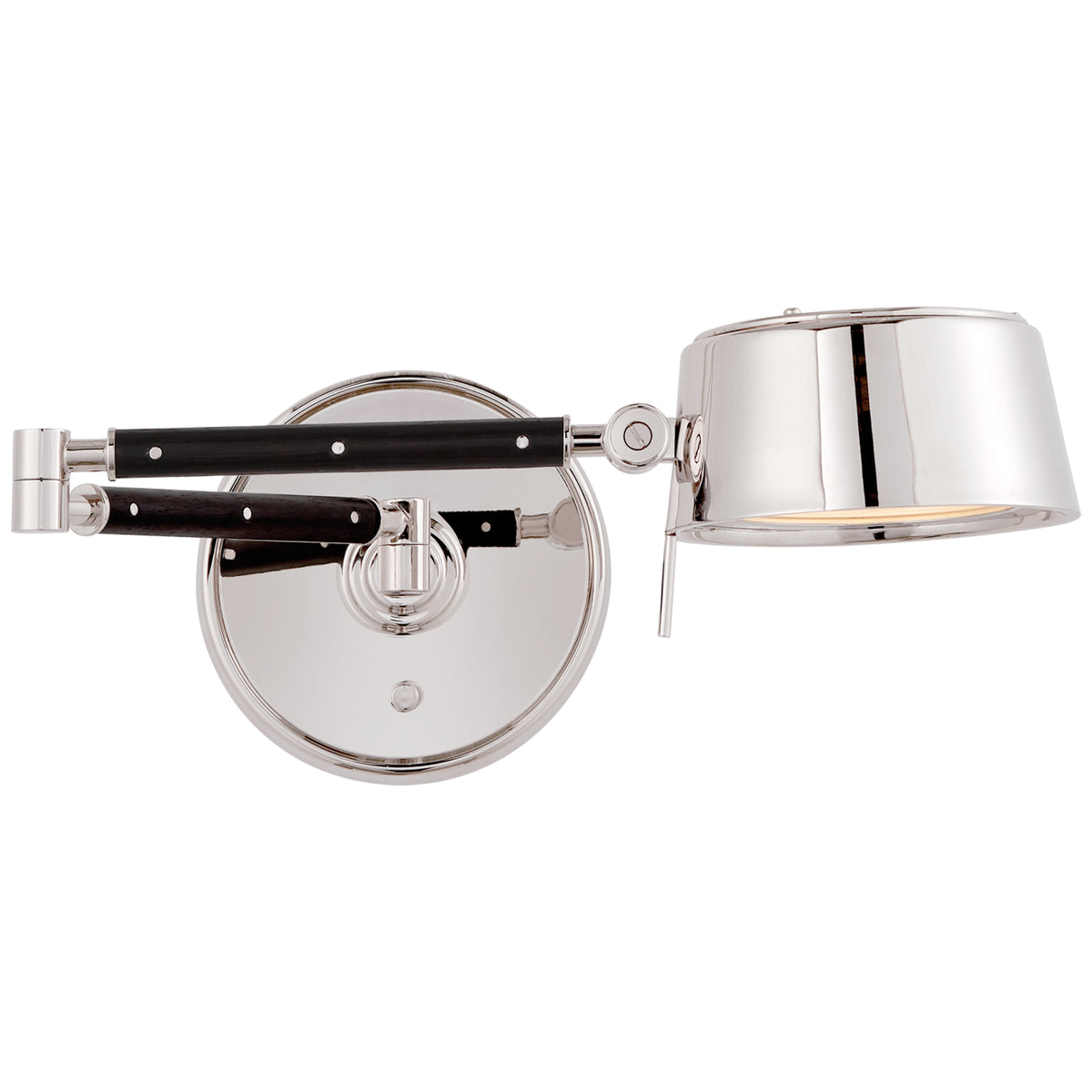 Alaster LED Wall Sconce in Polished Nickel and Black Ebony