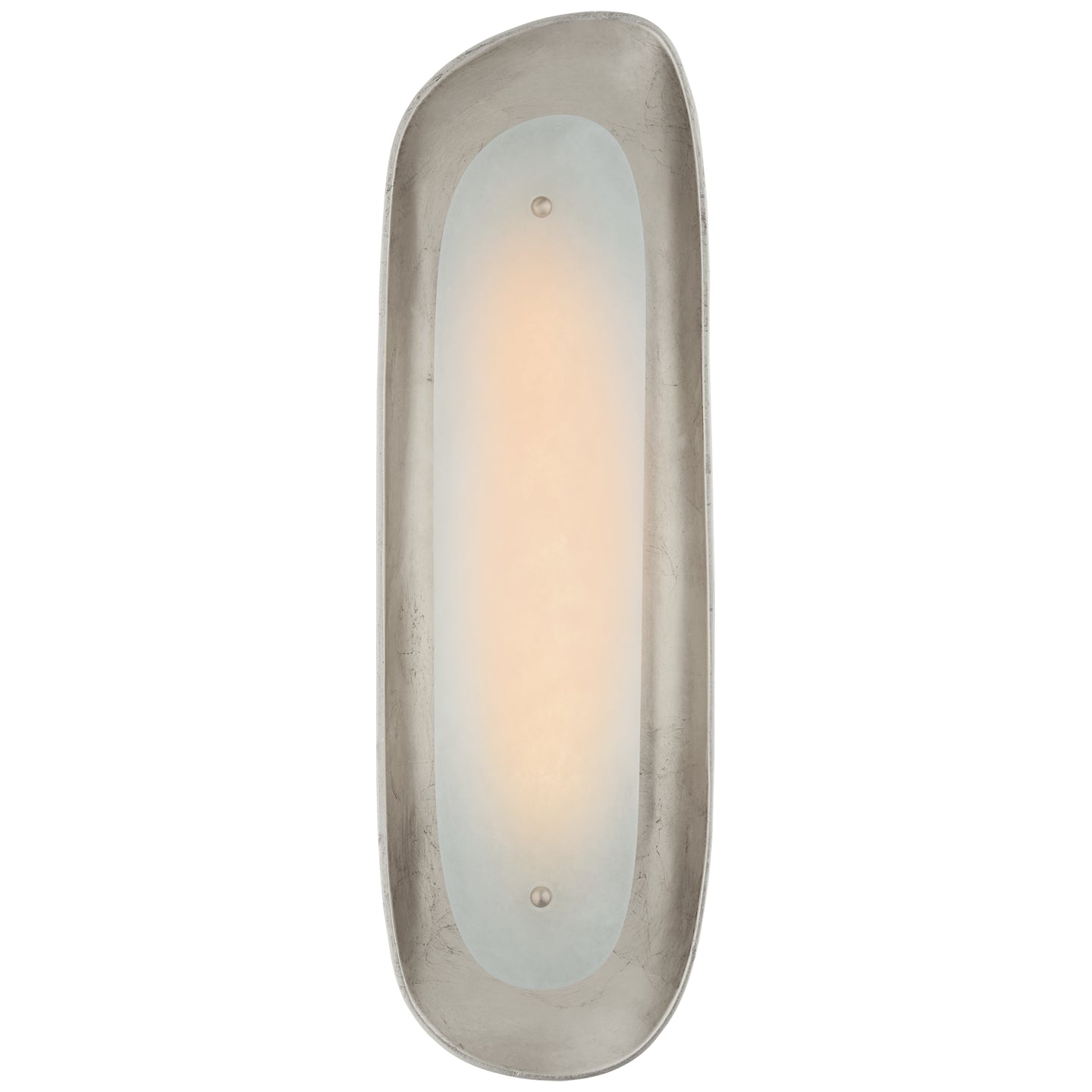 Samos Small Sculpted Sconce in Burnished Silver Leaf with Alabaster. ARN 2921BSL-ALB
