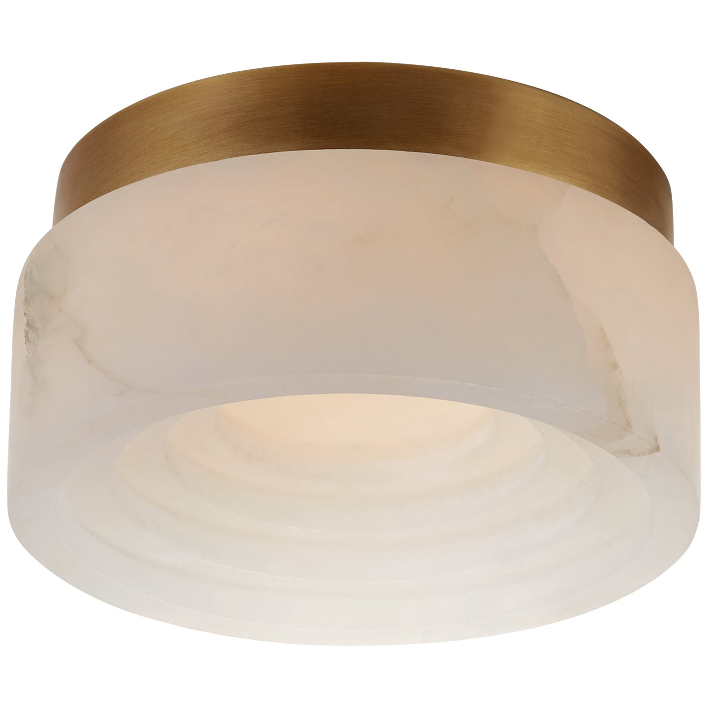 Otto Small Flush Mount in Antique-Burnished Brass with Alabaster