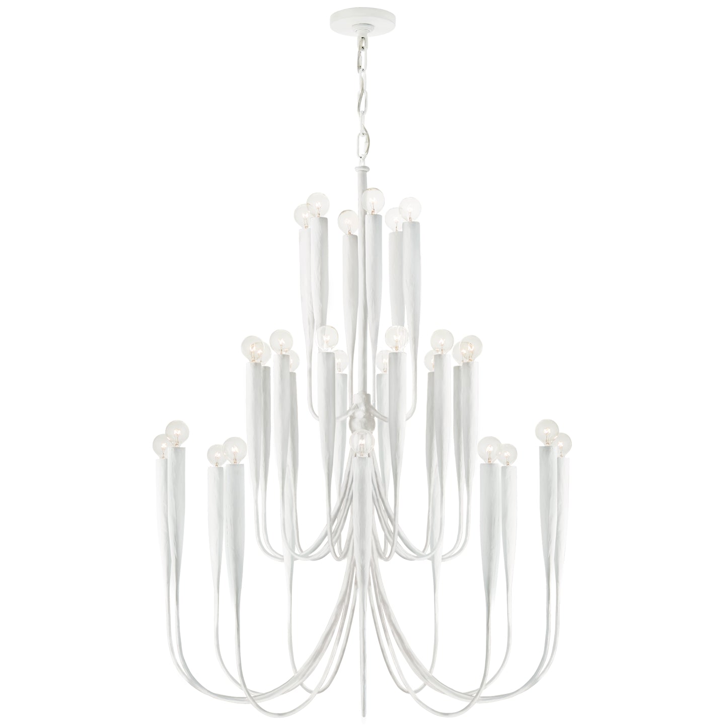 Acadia Large Chandelier in Plaster White.