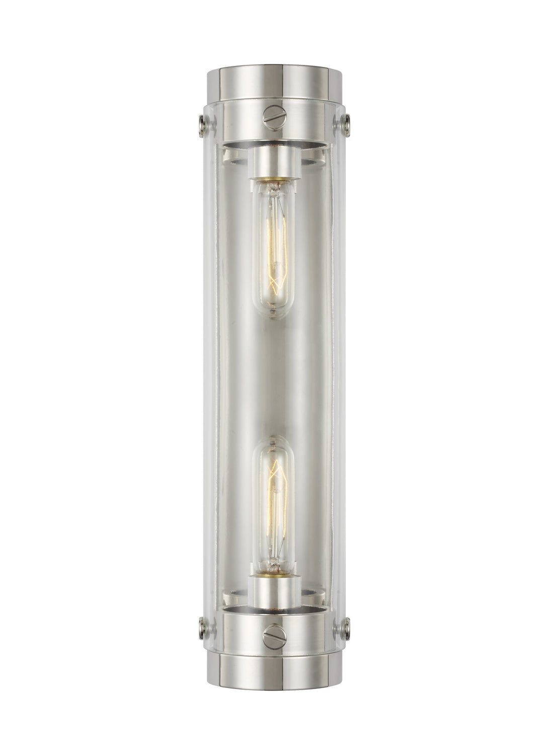 Garrett Two Light Wall Sconce in Polished Nickel