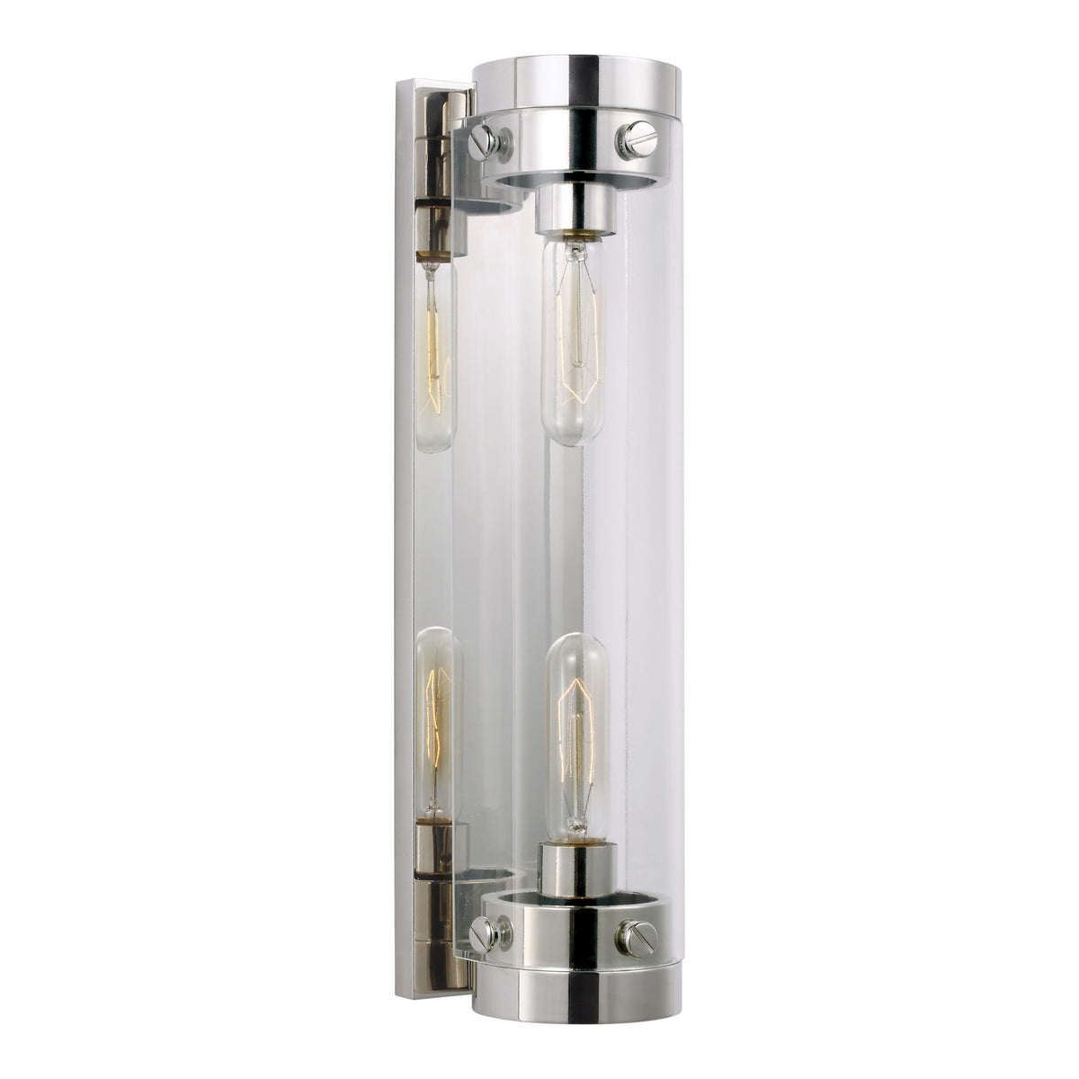 Garrett Two Light Wall Sconce in Polished Nickel