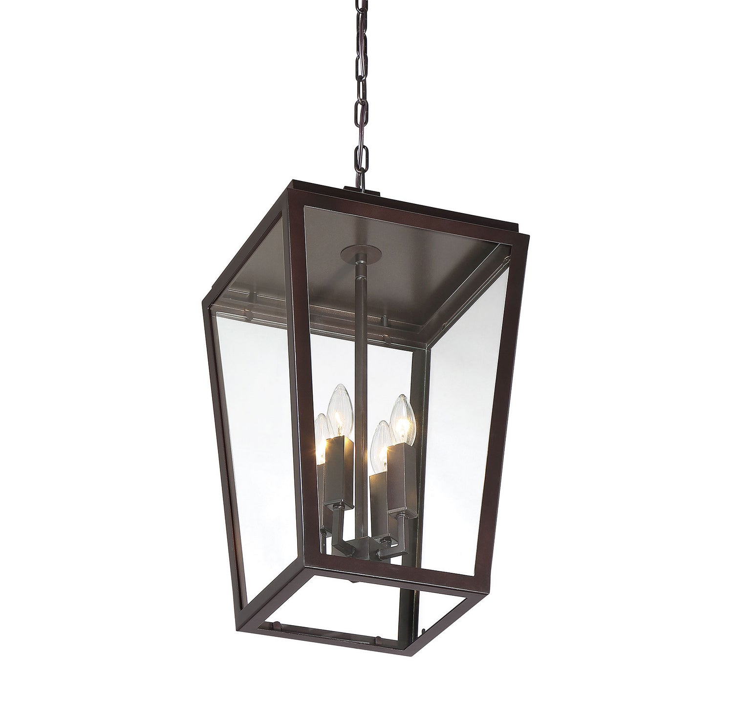 Milton Four Light Outdoor Hanging Lantern in English Bronze