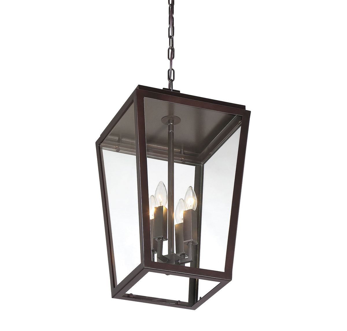 Milton Four Light Outdoor Hanging Lantern in English Bronze