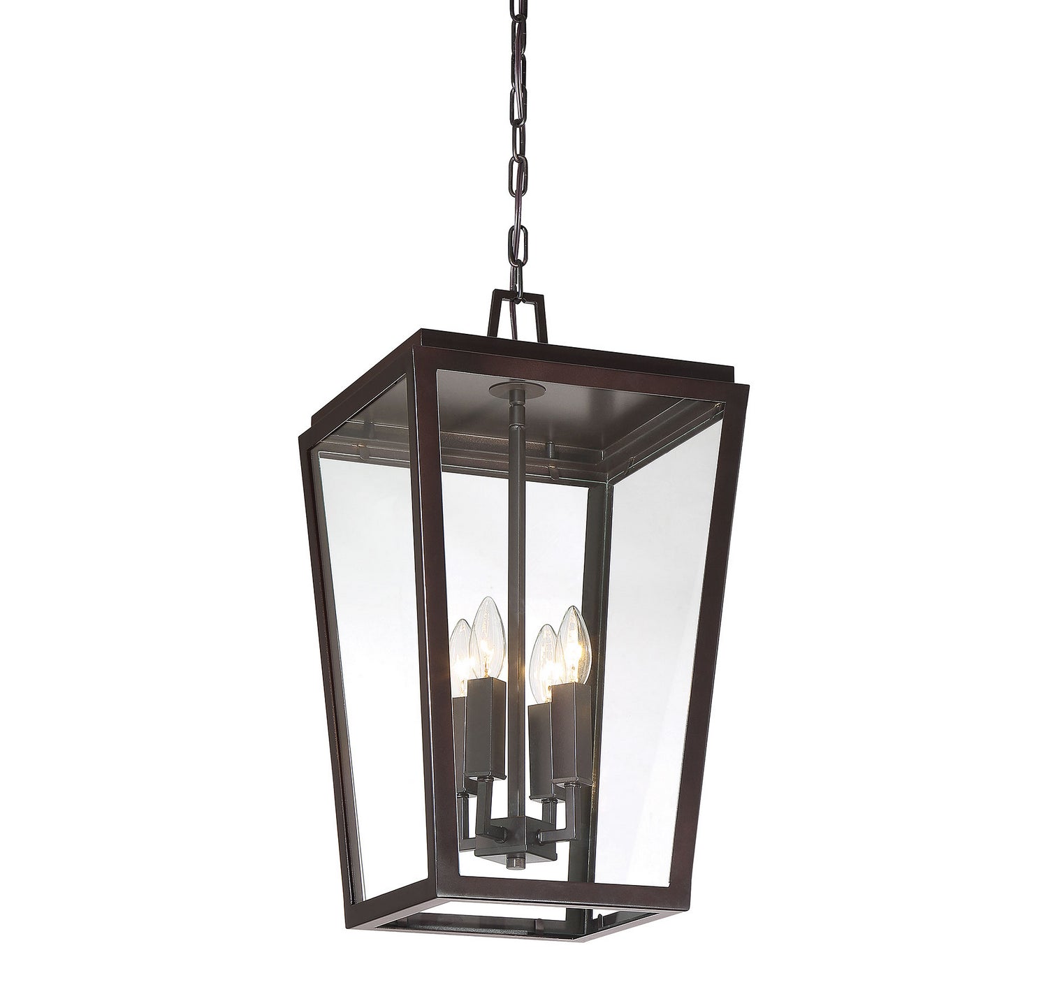 Milton Four Light Outdoor Hanging Lantern in English Bronze