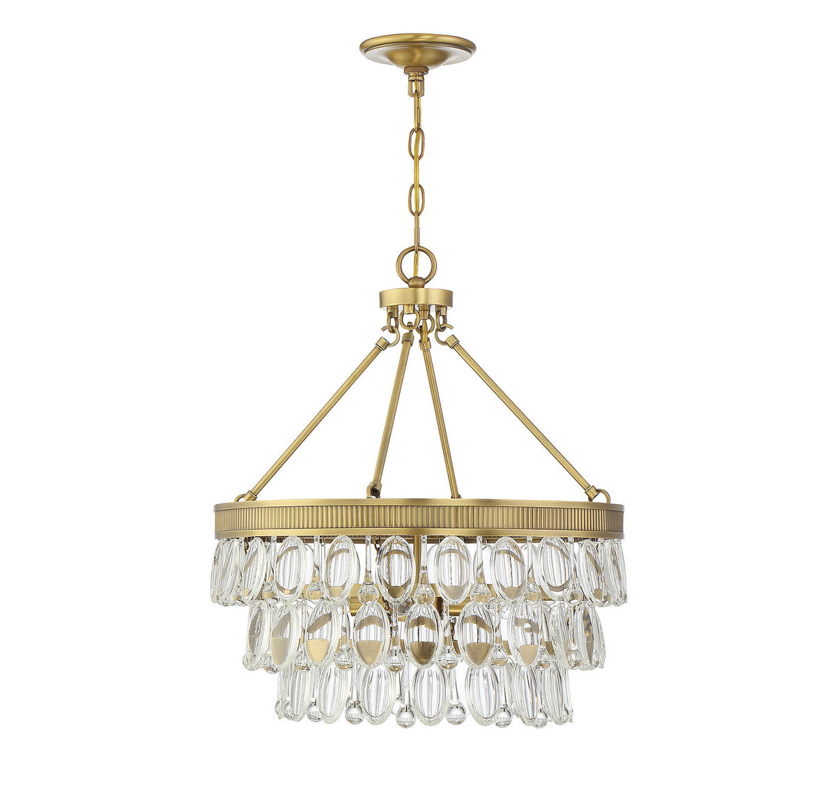 Windham Four Light Pendant in Warm Brass