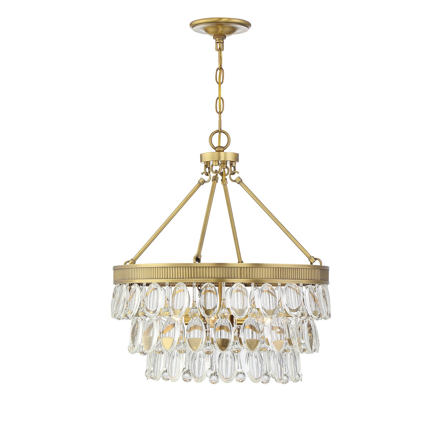 Suspension Windham à quatre lumières en laiton chaud