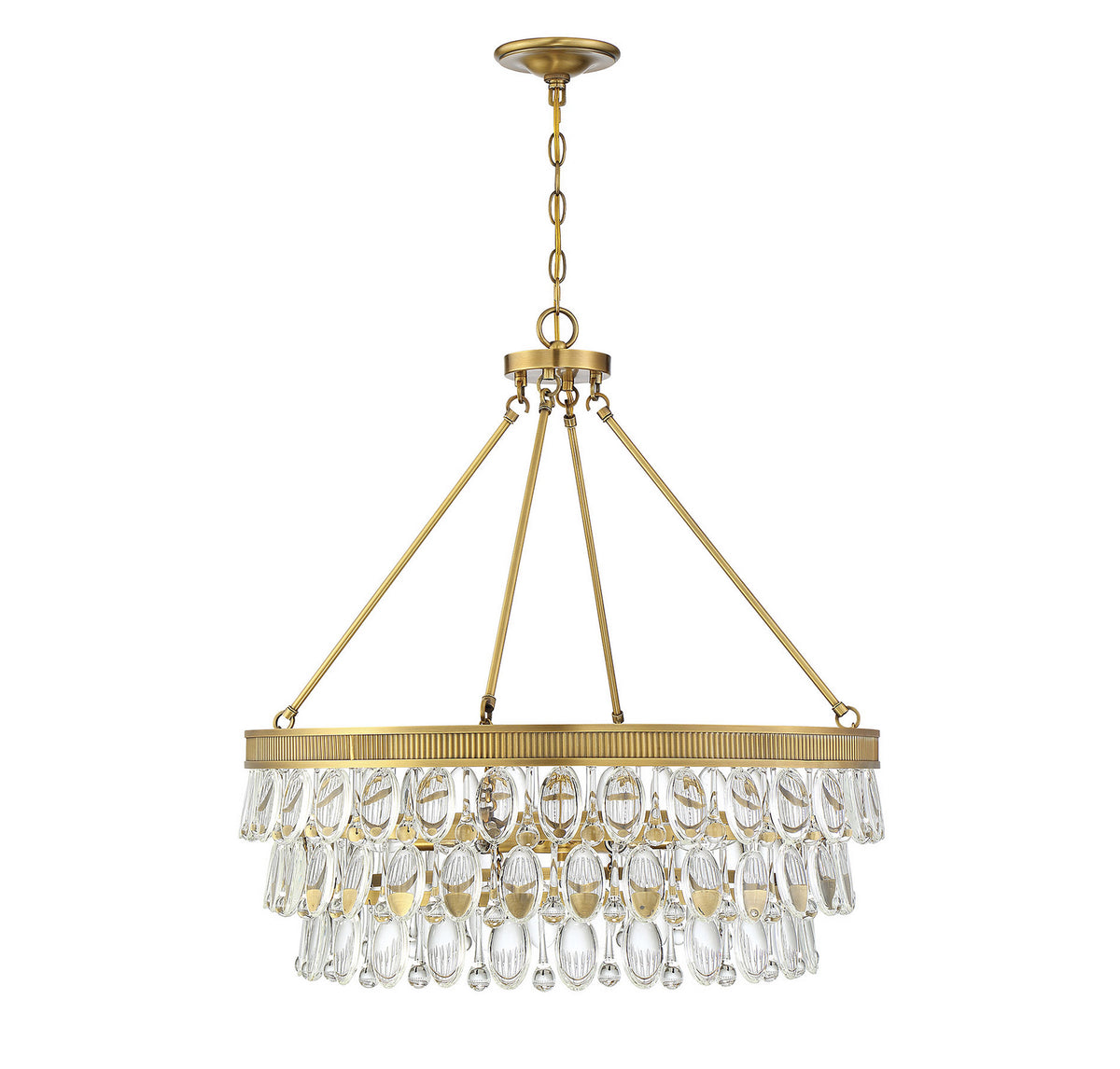 Windham Six Light Pendant in Warm Brass