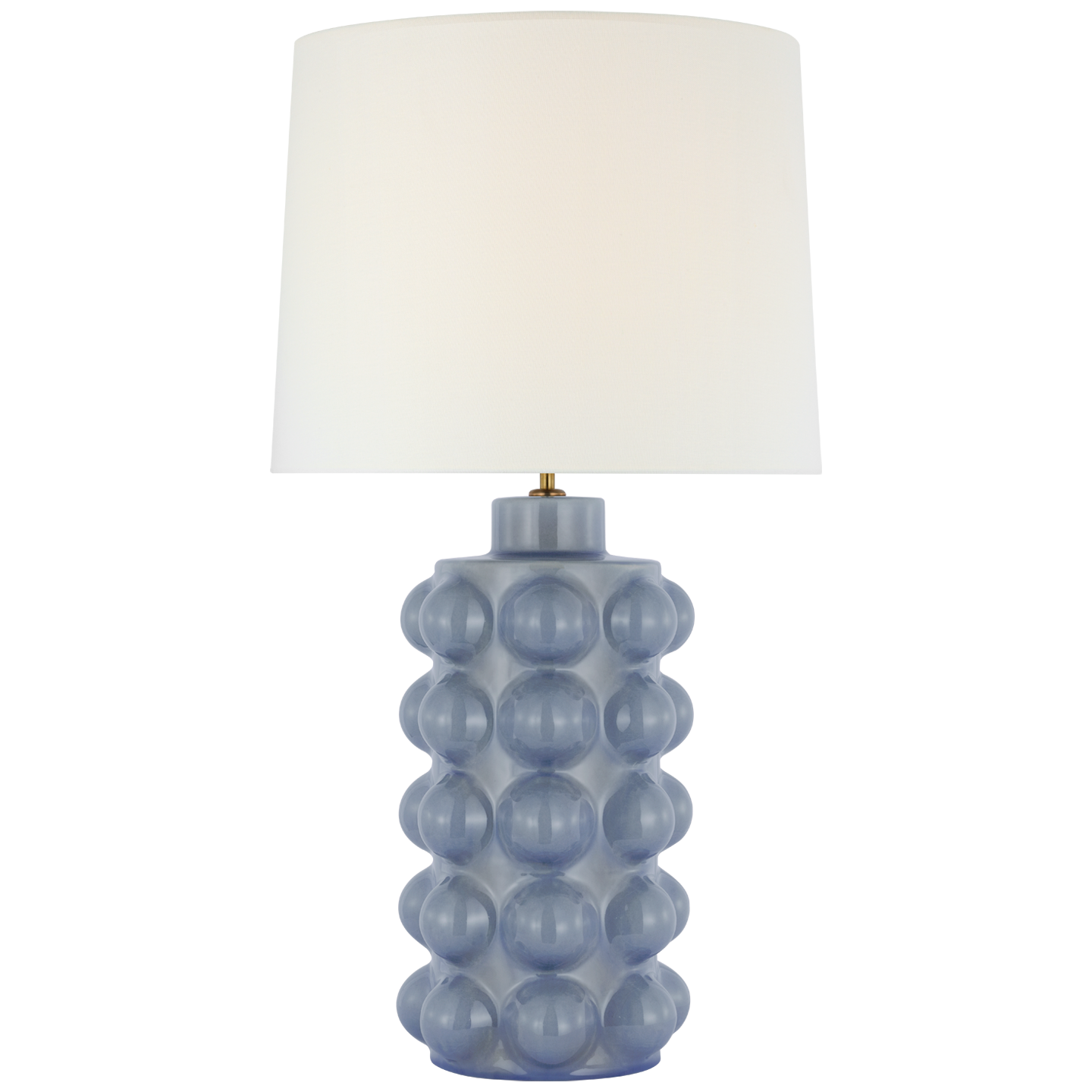 Vedra 34" Table Lamp in Polar Blue Crackle with Linen Shade