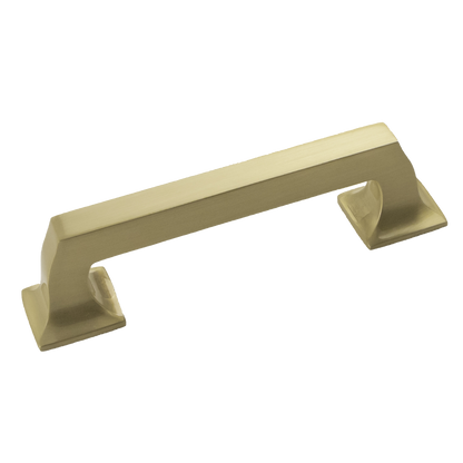 Studio II Collection Pull 3-3/4 Inch (96mm) Center to Center Brushed Golden Brass Finish