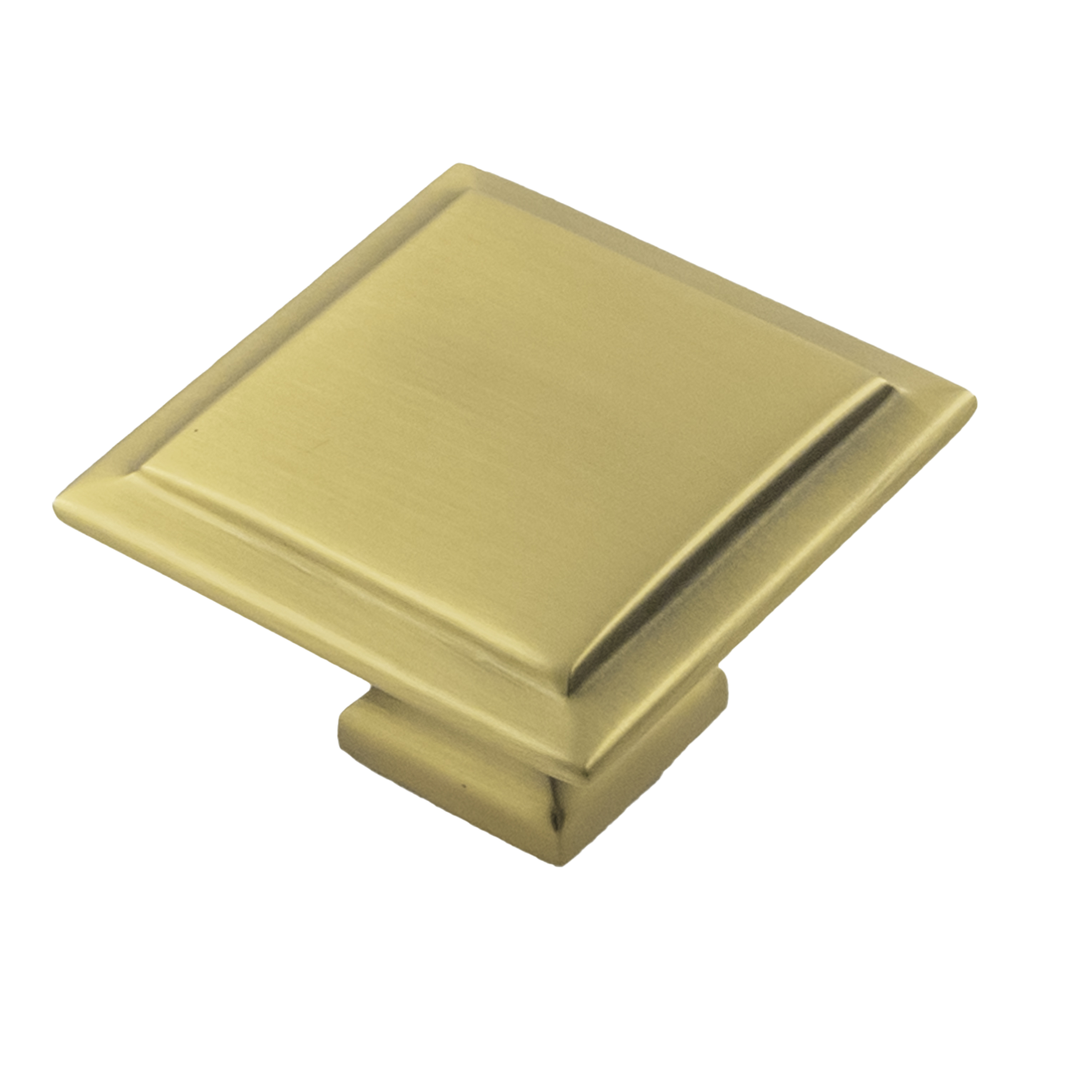 Studio II Collection Knob 1-1/2 Inch Square Brushed Golden Brass Finish
