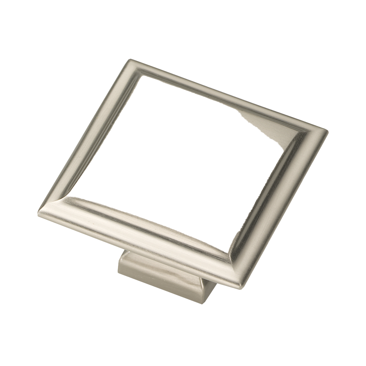 Studio II Collection Knob 1-1/2 Inch Square Satin Nickel Finish