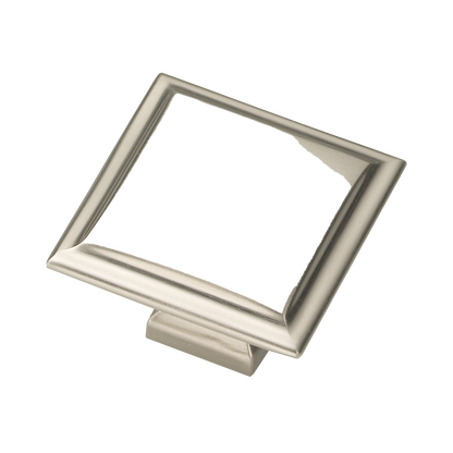 Studio II Collection Knob 1-1/2 Inch Square Satin Nickel Finish