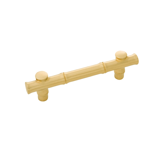 Junzi Collection Pull 3-3/4 Inch (96mm) Center to Center Satin Brass Finish