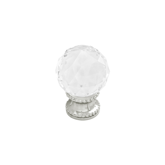 Chautauqua Collection Knob 1-3/8 Inch Diameter Glass with Polished Nickel Finish