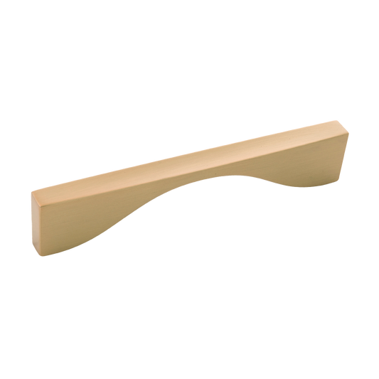 Channel Collection Pull 5-1/16 Inch (128mm) Center to Center Brushed Golden Brass Finish