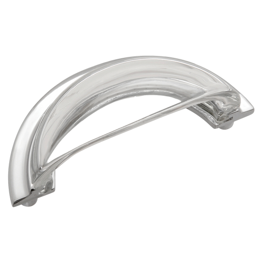 Luster Collection Cup Pull 3 Inch Center to Center Glass with Chrome Finish