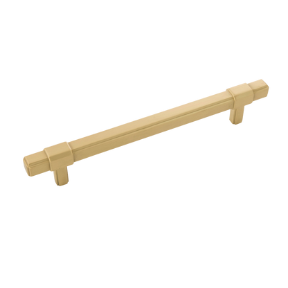 Monroe Collection Pull 6-5/16 Inch (160mm) Center to Center Brushed Golden Brass Finish