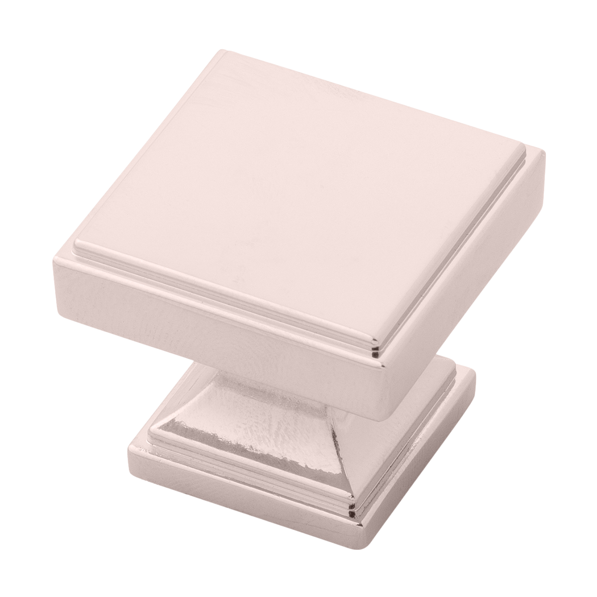 Brownstone Collection Knob 1-3/8 Inch Square Polished Nickel Finish