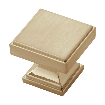 Brownstone Collection Knob 1-3/8 Inch Square Champagne Bronze Finish