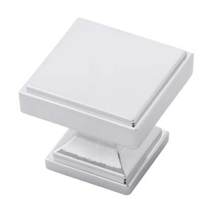 Brownstone Collection Knob 1-3/8 Inch Square Chrome Finish