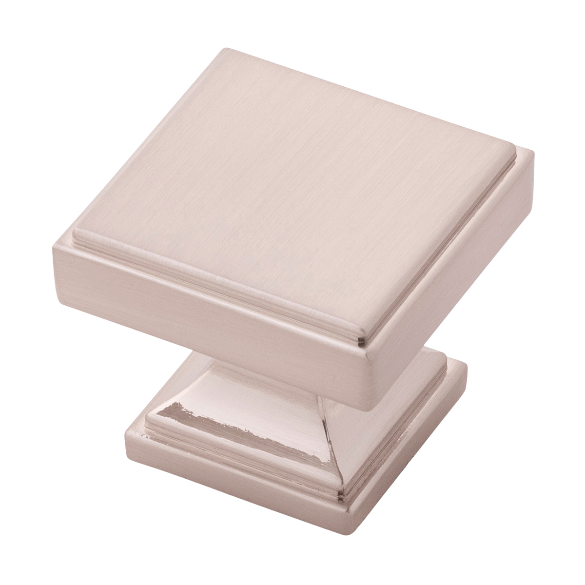 Brownstone Collection Knob 1-3/8 Inch Square Satin Nickel Finish