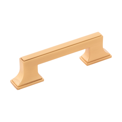 Brownstone Collection Pull 3 Inch & 3-3/4 Inch (96mm) Center to Center Brushed Golden Brass Finish