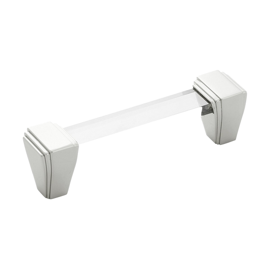 Belleclaire Collection Pull 3-3/4 Inch (96mm) Center to Center Crysacrylic with Polished Nickel Finish