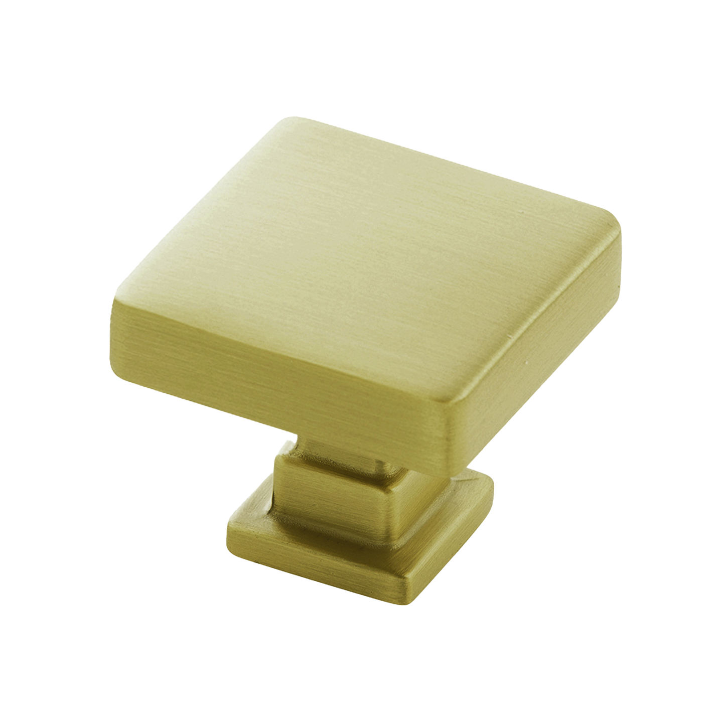 Brighton Collection Knob 1-1/4 Inch Square Brushed Golden Brass Finish