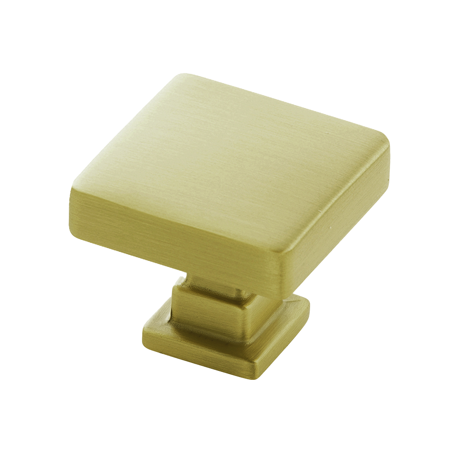 Brighton Collection Knob 1-1/4 Inch Square Brushed Golden Brass Finish