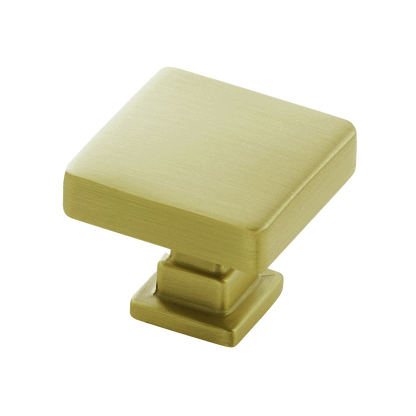 Brighton Collection Knob 1-1/4 Inch Square Brushed Golden Brass Finish