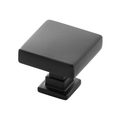 Brighton Collection Knob 1-1/4 Inch Square Matte Black Finish