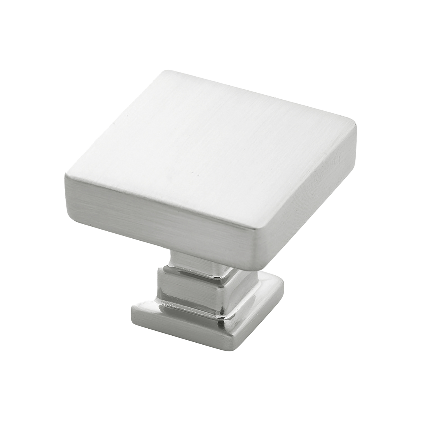 Brighton Collection Knob 1-1/4 Inch Square Satin Nickel Finish