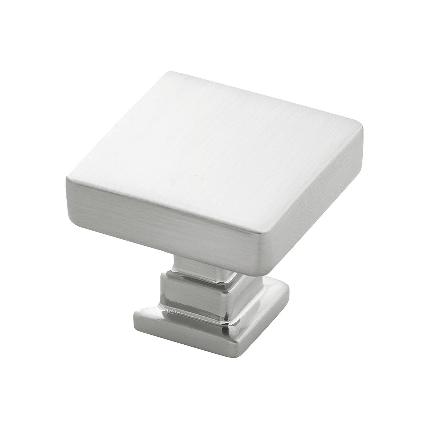 Brighton Collection Knob 1-1/4 Inch Square Satin Nickel Finish
