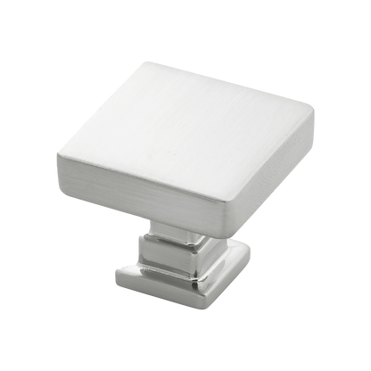 Brighton Collection Knob 1-1/4 Inch Square Satin Nickel Finish