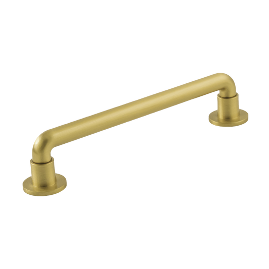 Urbane Collection Pull 6-5/16 Inch (160mm) Center to Center Brushed Golden Brass Finish