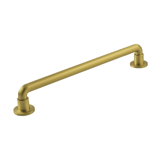 Urbane Collection Pull 8-13/16 Inch (224mm) Center to Center Brushed Golden Brass Finish