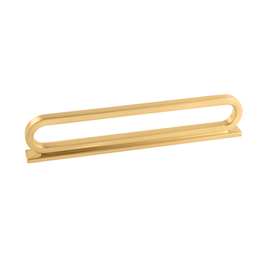 Corsa Collection Pull 5-1/16 Inch (128mm) & 6-5/16 Inch (160mm) Center to Center Brushed Golden Brass Finish