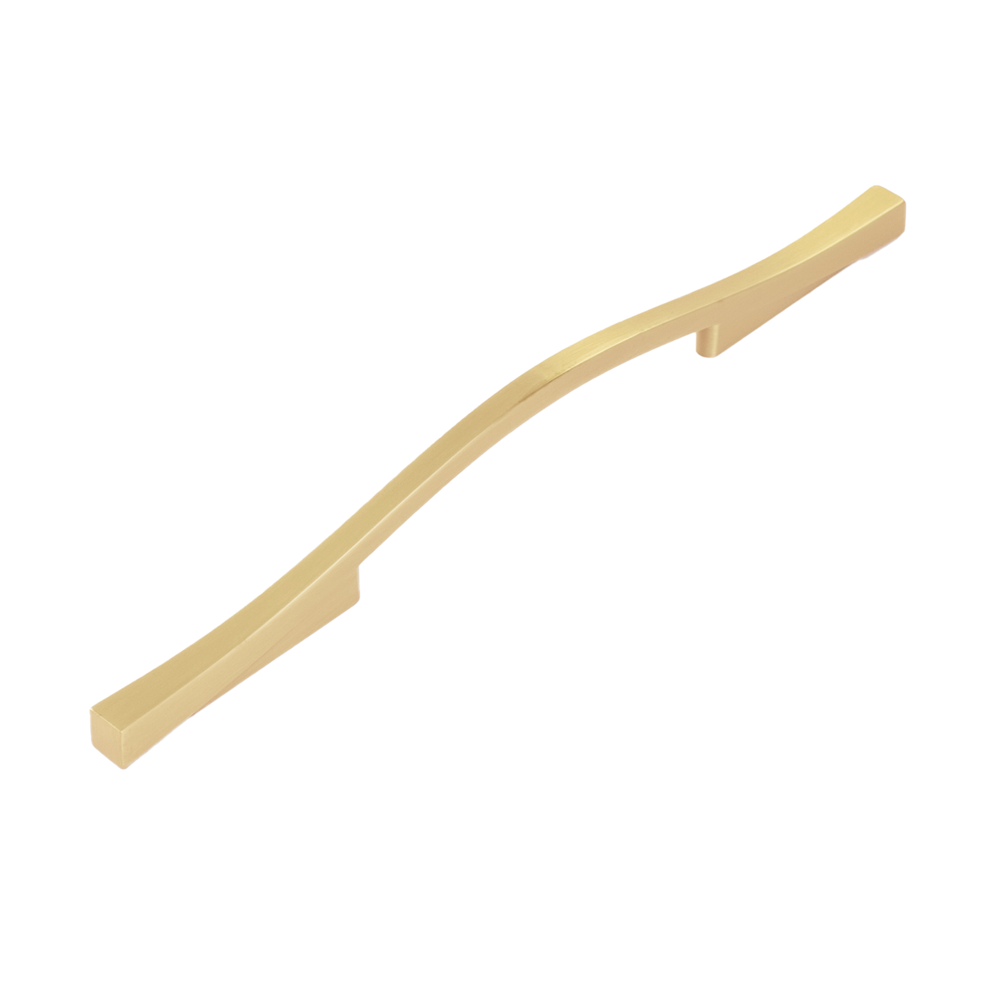 Emerge Collection Pull 5-1/16 Inch (128mm) & 6-5/16 Inch (160mm) Center to Center Brushed Golden Brass Finish